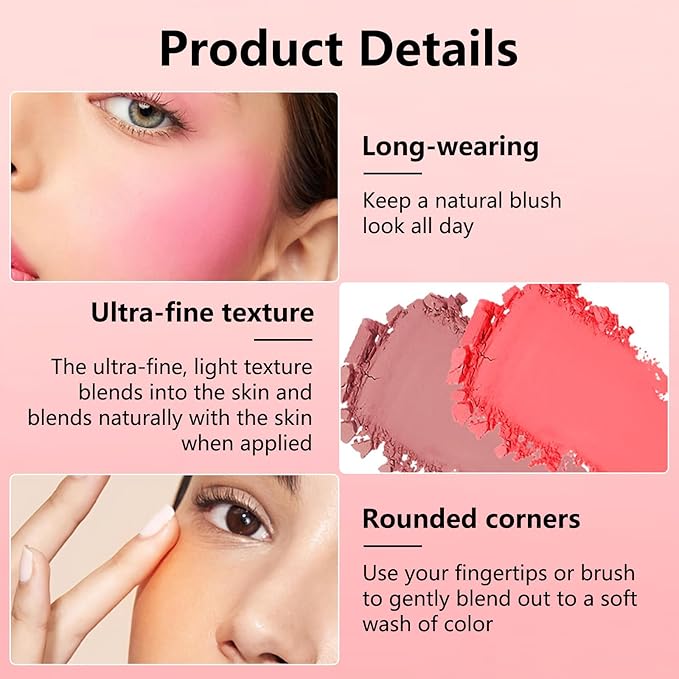 Embossed Blush, Palette Pink Dark Powder Blush Palette-Velvo Beauty