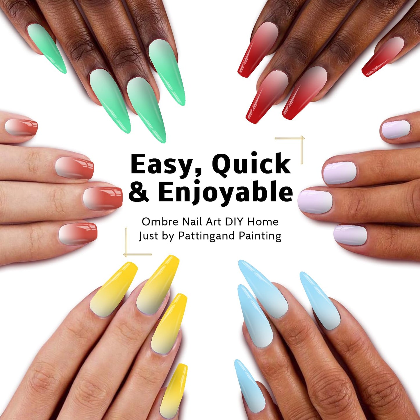 Sponge Pat Paint Nail Gel & Tools Kit, 9 Colors Ombre Nails Gradient Gel Nail Blush Blooming Aura Nails Drawing Stripper Floral Painting Nail Art, No Wipe, UV/LED Curing (9 Colors Set C)-Velvo Beauty