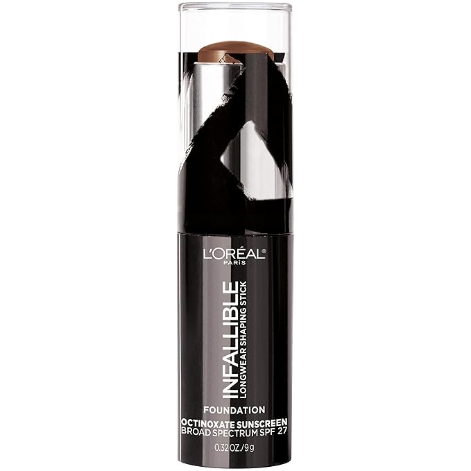 L'Oreal Paris Makeup Infallible Longwear Shaping Stick Foundation, 412 Espresso, 1 Tube, 0.32 Ounce-Velvo Beauty