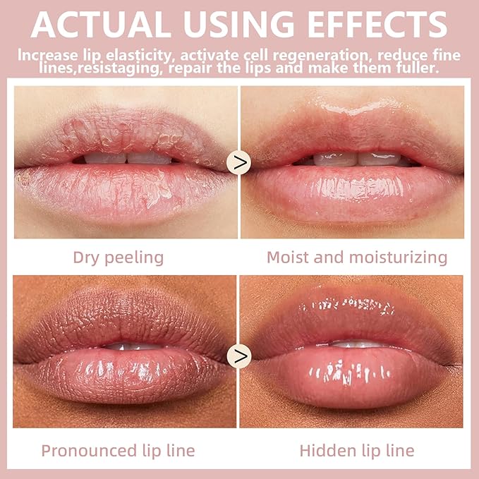 3Pcs Lip Plumper Gloss Set, Roll On Plumping Lip Oil Hydrating Glossy Lipstick Lip Care Serum Enhancer Nourishing Non-sticky High-Shine Lip Glass Mirror Glaze for Fuller Lips Mask Makeup-A-Velvo Beauty