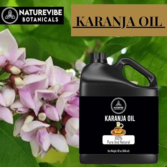 Naturevibe Botanicals Karanja Oil 32 Ounces | 100% Pure and Natural | Great for Skin Care and Hair Care-Velvo Beauty