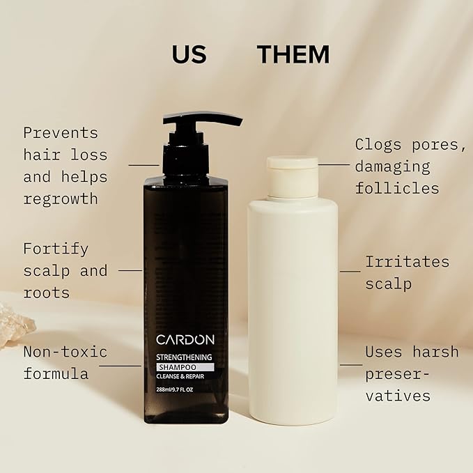 CARDON Hair Growth Shampoo for Men - Thickening, Anti-Thinning, Strengthens Roots, Korean Skincare for Healthy Scalp, Suitable for Oily and Dry Hair-Velvo Beauty