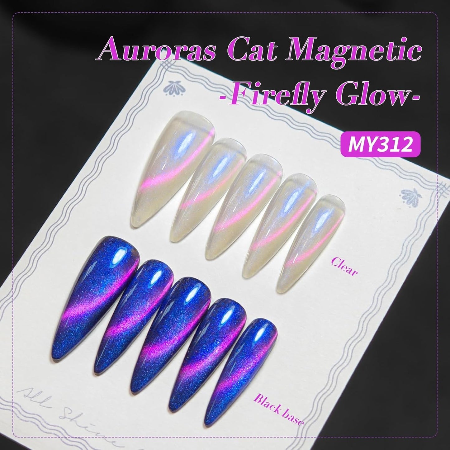 BORN PRETTY Cat Magnetic Eye Gel Nail Polish,Firefly Magnetic Gel Polish Blueberry Cat Magnetic Eye Gel Manicure Nail Art DIY 15ml-Velvo Beauty