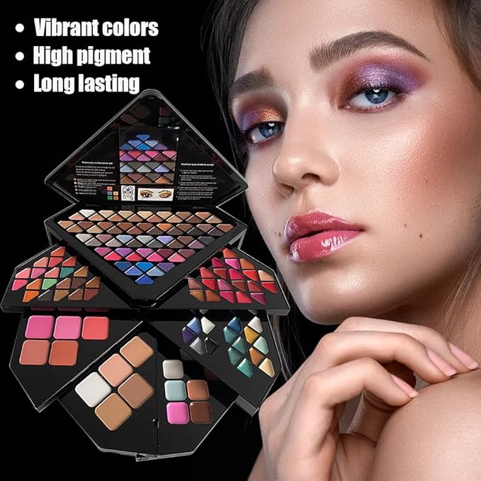 130 Color All In One Makeup Gift Set for Women Professional Makeup Kit Include 80 Eyeshadow, 20 Lipstick,15 Eyebrow Gel,5 Blusher,5 Contour & 5 Conclealer Makeup Palette Kit-Velvo Beauty