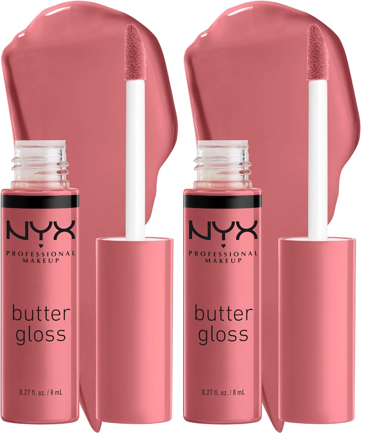 NYX PROFESSIONAL MAKEUP Butter Gloss, Non-Sticky Lip Gloss - Tiramisu (Brown) (Pack of 2)-Velvo Beauty