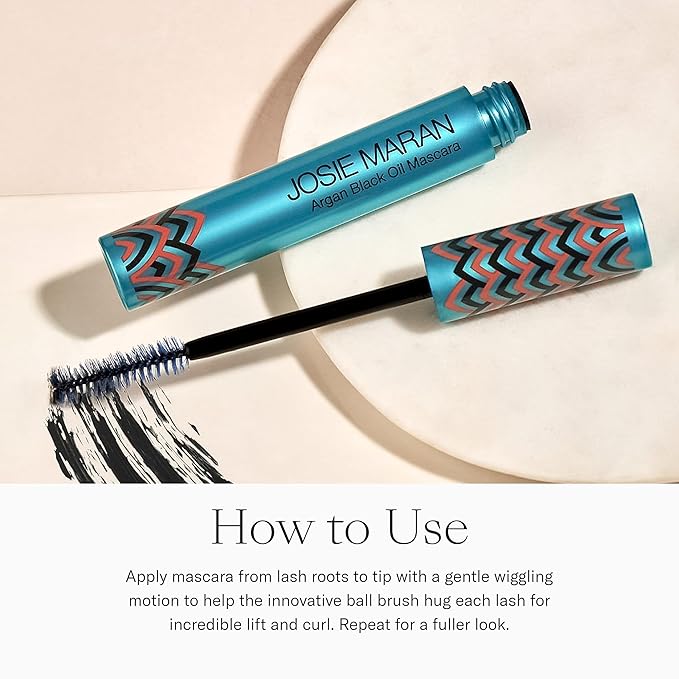 Josie Maran Eye Love Lip Gloss & Mascara Makeup Kit - Plumping Lip Gloss Infused with Argan Oil, Hyaluronic Acid and Sheer, Radiant Color + Argan Black Oil Lengthening Mascara (2 Piece Set)-Velvo Beauty