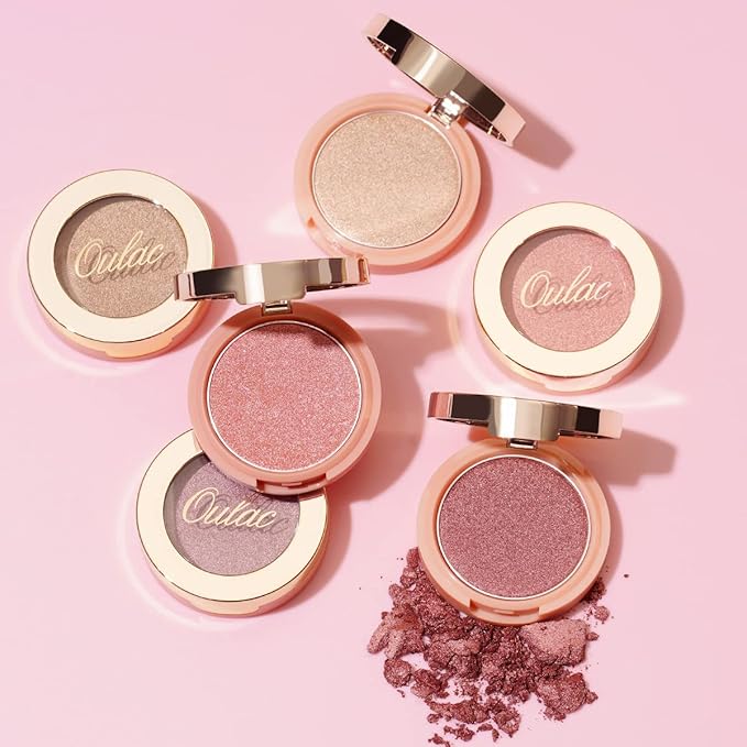 Oulac Shimmer Blush Makeup| 2 in 1 Powdery Blush & Highlighter| Pigmented&Blendable | Shape & Highlight Face| Vegan & Cruelty-Free| 4.8g F02 Love Potion-Velvo Beauty