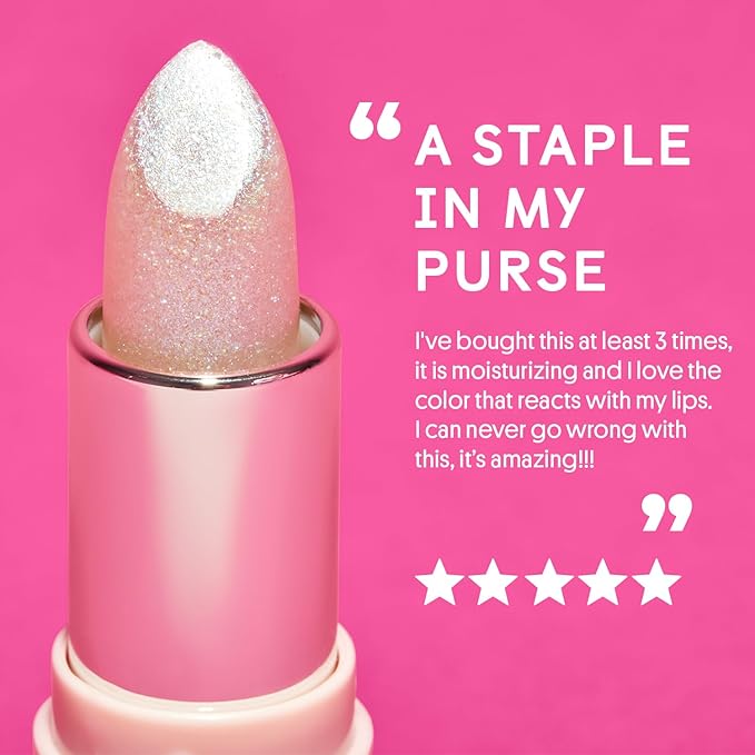Winky Lux Glimmer Balm, pH Lip Balm, Color Changing Lipstick and Tinted Lip Balm, Vegan & Cruelty Free Lip Balm, Hydrate & Plump, Pink Shimmer Lipstick, Unicorn-Velvo Beauty
