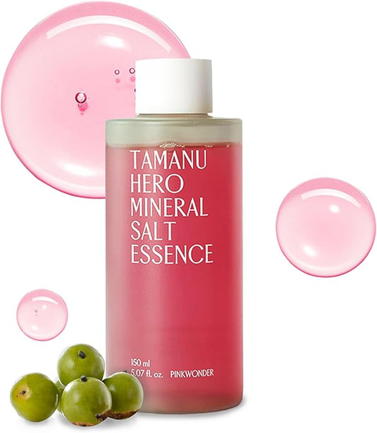 PINKWONDER Tamanu Hero Mineral Salt Essence Toner | All-in-One Blemish Solution | Instant Cooling & Redness Relief | Tamanu Oil & 70+ Minerals for Skin Balance (150ml / 5.07 fl. oz.)-Velvo Beauty