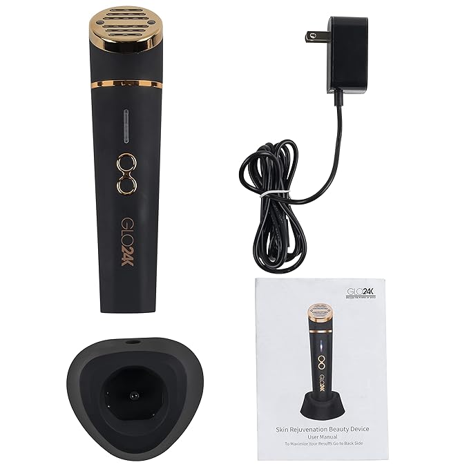 GLO24K Red Light Beauty Device for Face & Neck – 3-in-1 Facial and Neck Massager with Triple LED & Advanced Vibration Technology-Velvo Beauty