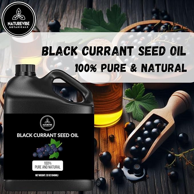 Naturevibe Botanicals Black Currant Oil 32 Ounces | 100% Pure and Natural | Great for Skin Care and Hair Care-Velvo Beauty