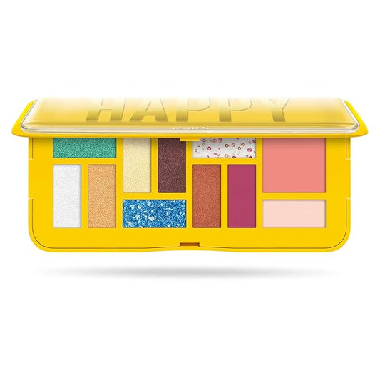 Pupa Milano Make-Up Palette M, 005 Yellow, 0.42 oz - Eyeshadow Palette with Matte, Shimmer, Metallic Finishes - Highly Pigmented Eyeshadow, Blush Palette - 11 Blendable Eye Makeup Shades - Talc-Free-Velvo Beauty