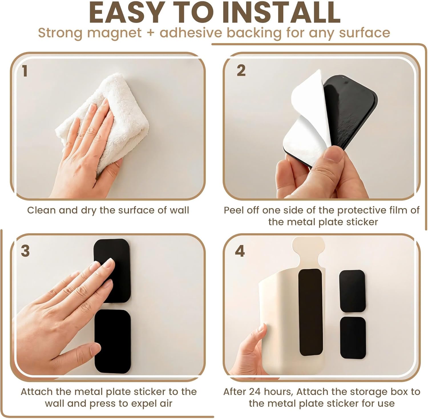 Pack 2 Magnetic Wall Mount Holder, Magnetic basket for fridge, Remote control holder, Straw organizer for cabinet door,Magnetic basket for whiteboard,Magnetic Marker Holder,School Locker Accessories-Velvo Beauty