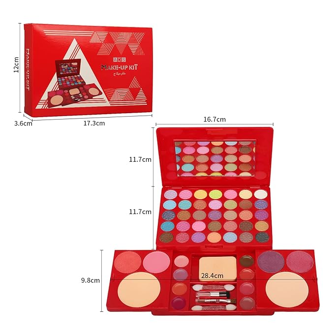 All-in-One Makeup Gift Set Travel Makeup Kit Complete Starter Makeup Bundle Lipgloss Lipstick Concealer Blushes Powder Eyeshadow Palette Cosmetic Palette for Teen Girls & Adults #10-Velvo Beauty