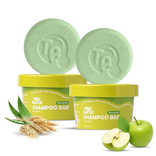 Tree Bottle Hydrolyzed Oat Protein + Aloe Vera Shampoo Bar for Kids – Gentle & Nourishing for Sensitive Scalps - Natural, Tear-Free, Sulfate & Paraben-Free - Made in USA - 4.5oz (Pack of 2)-Velvo Beauty
