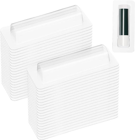 VILLCASE Lip Balm Pouches, 40pcs Plastic Lipstick Money Holder Clear Dome Lip Chap-Stick Money Cash Pounches, Lip Balm Cover for Gift Card DIY Crafts, Not Include Tape-Velvo Beauty