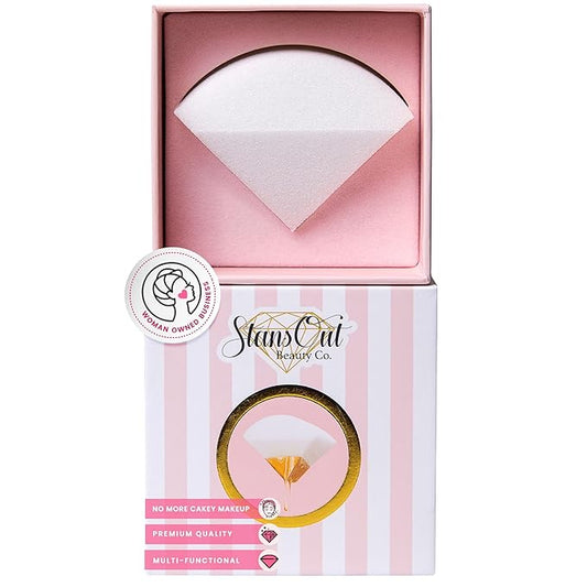 StansOut Memory Foam Makeup Sponge – No-Water-Needed Blender for Liquid, Cream & Powder Foundation – Airbrush Finish, Flawless Application-Velvo Beauty