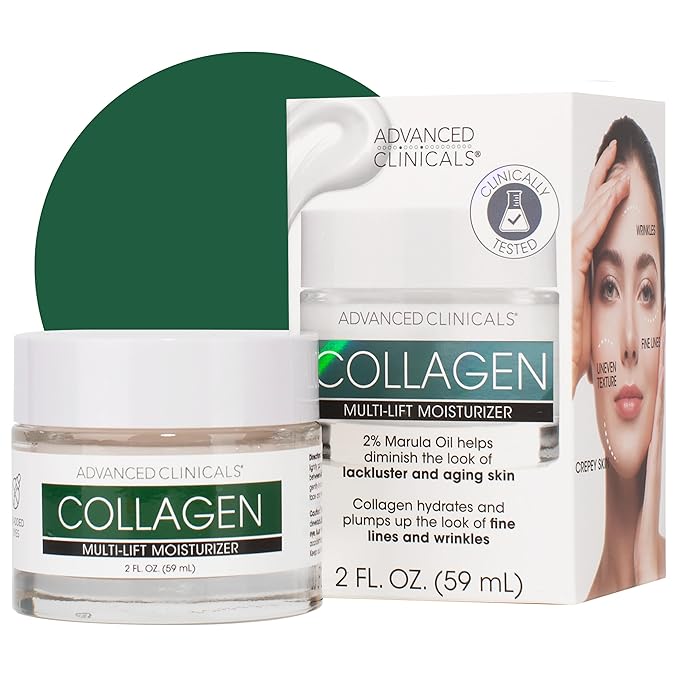 Advanced Clinicals Collagen Cream Gel-Like Facial Lotion | Collagen Peptide + Hyaluronic Acid Moisturizer For Face Helps Hydrate Dry Skin & Improve Appearance Of Wrinkles & Fine Lines, 2 Fl Oz-Velvo Beauty