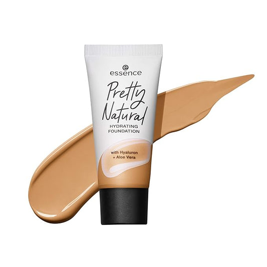 essence Pretty Natural Hydrating Foundation, Make Up with Hyaluronic + Aloe Vera, No. 070 Warm Cashew, Nude, Moisturising, Radiantly Fresh, Matte, Vegan, Oil-Free, Alcohol-Free (30 ml)-Velvo Beauty