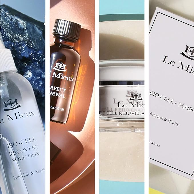 Le Mieux Perfect Start Beauty Essentials Set for Normal Skin - 5-Piece Facial Set - Phyto-Nutrient Cleansing Gel, Essence Toner, TGF-B Booster, Eye Wrinkle Corrector & Bio Cell Rejuvenating Cream-Velvo Beauty