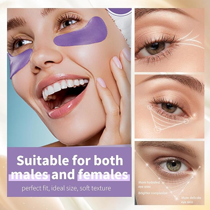 MOND'SUB Premium Under Eye Patches, Gel Eye Patches Hydrating & Refresh for Puffy Eyes, Under Eye Bags & Dark Circles, Natural Collagen Eye Gels Pads, Crystal Anti-Aging Eye Mask (Lavender purple)-Velvo Beauty