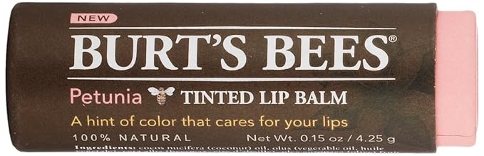 Burts Bees Tinted Lip Balm, Petunia, 0.15 Ounce (3 Pack)-Velvo Beauty