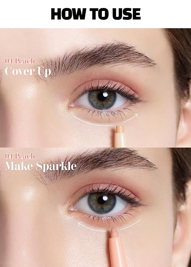 COLORGRAM Under Eye Highlighter Stick - 04 Peach | Silky-Smooth Long-Lasting Highlighter & Contouring Stick for Smudge-Proof, Shining Daily Makeup | K-Beauty Face Highlighters & Luminizers-Velvo Beauty