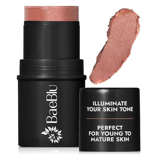 Organic Blush Tube, Sangria - 100% Natural Vegan Cream Blush Sticks, Multi-Use Bronzer, & Highlighter for Lips, Cheeks & Eyes, Buildable Shimmer, Gluten-Free, Paraben-Free, Made in USA-Velvo Beauty