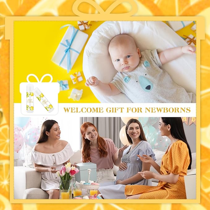 Fumete 50 Pack Lemon Baby Shower Party Gifts Favors Bulk Lip Balms for Guests Boys Girls Neutral Gender Reveal Favors for Baby Shower Prizes Souvenirs Bags Stuffer Classroom Prizes-Velvo Beauty