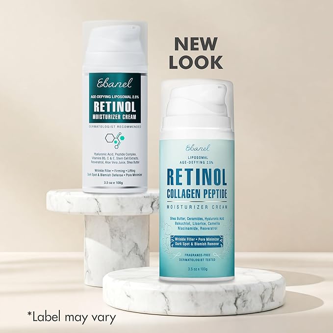 Ebanel Retinol Cream for Face 3.5 oz, Moisturizer with Collagen, Peptides, Ceramides, Hyaluronic Acid, Vitamin C & B5, Firming Anti Aging Face Cream for Wrinkles, Fine Lines, Dark Spots, Day & Night-Velvo Beauty