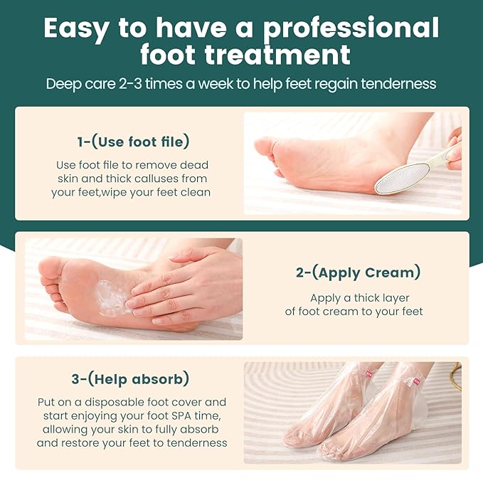 Urea Cream 45% for Feet with Maximum Strength Moisturizing, with 2% Salicylic Acid, for Dry and Cracked Heel, Foot, Elbows, Dead Skin Calluses Remover, 5.29 OZ, Foot File, Foot Mask Cover (10 pairs)-Velvo Beauty