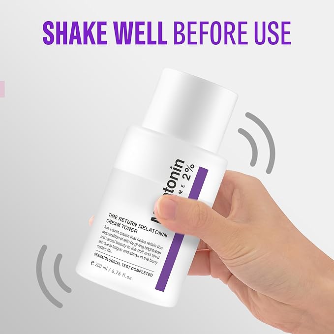 Time Return Melatonin Cream Toner | Highly Moisturizing Facial Toner for Sensitive Skin | Clarifying & Calming Toner for Face | Hydrating Toner for Face | Toner Cream Skin Toner (6.76 fl oz)-Velvo Beauty