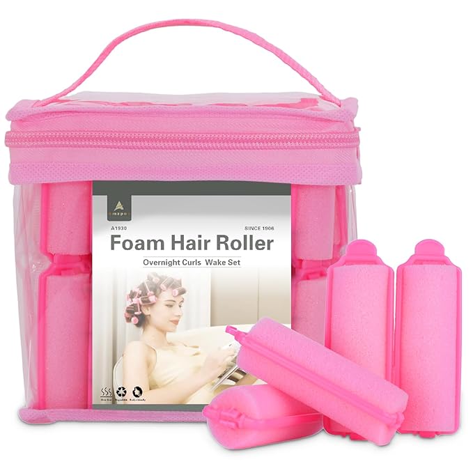 60 Pieces Foam Sponge Hair Rollers - Hair Styling Curlers for Hair Curls (2.8x0.79inch, Pink)-Velvo Beauty