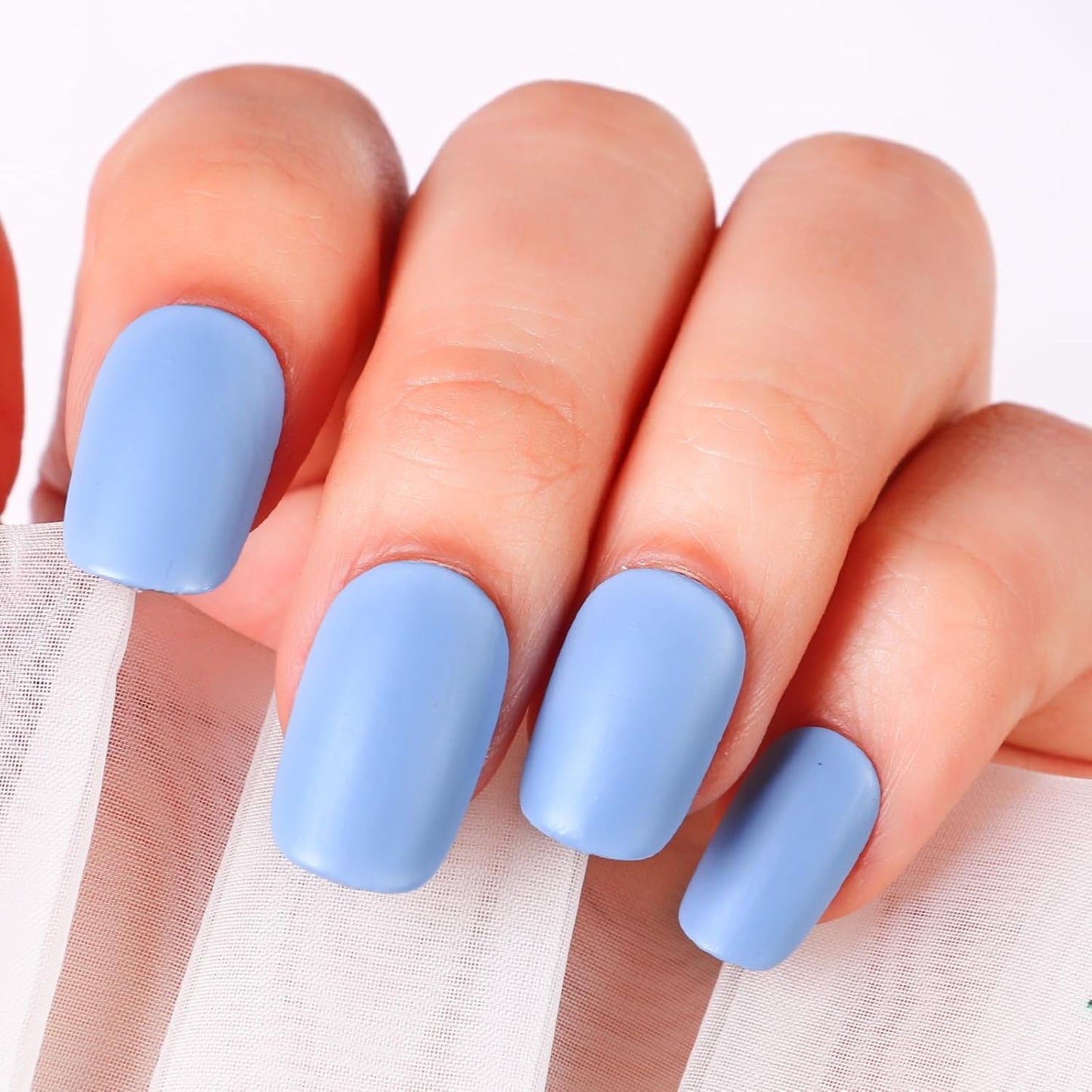 Matte Nail Polish Air Dry Nail Lacquer for Nail Art Varnish, Mist Effect Matte Finish Velvet Nail Polish, 0.35 fl oz (Pure Blue-19, 10 ML)-Velvo Beauty