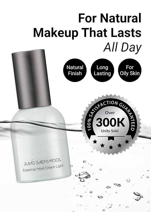 JUNG SAEM MOOL Essential Mool Cream Light 1 Fl Oz, Hydrating Water Cream with Ceramide and Centella, Perfect Prep Step Before Cushion Foundation for Smooth, Radiant Finish, Korean Skincare-Velvo Beauty