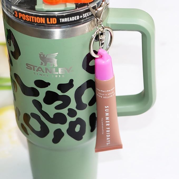 PIAOLGYI Keychain Cap for Summer Fridays,Lip Balm Replacement Cover,Attachment for Summer Fridays Lip Balm,Pink(ONLY Cap)-Velvo Beauty