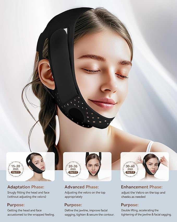 V-Line Sculpting Face Mask – Silicone Chin Strap for Jawline Tightening & Double Chin Reduction (23-27 Inches)-Velvo Beauty