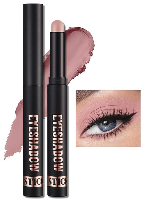 Erinde Waterproof Cream Eyeshadow Stick, Matte Nude Eye Shadow Sticks, Longwear Blendable High Pigmented, Neutral Eye Shadow Sticks Matte for Older Eyes, Smokey Eyeshadow Pencil Crayon, 11 Rose Nude-Velvo Beauty