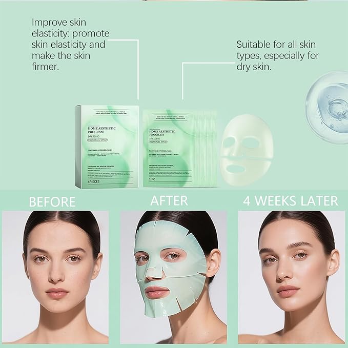 YIKESHU Retinol Collagen Face Mask – Korean Tightening Hydrogel Overnight Mask, Deep Moisturizing & Elasticity Boost, Long-Lasting Hydration & Brightening Skin (Retinol Collagen Face Mask)-Velvo Beauty
