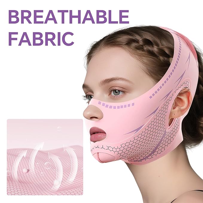 V Line Lifting Mask Chin Strap for Sleeping, V Line Mask, Face Lift Prevent Sagging,Double Chin Reducer,Jawline Shaper,All-Around Coverage, Wrapping and Shaping More Comprehensively.-Velvo Beauty