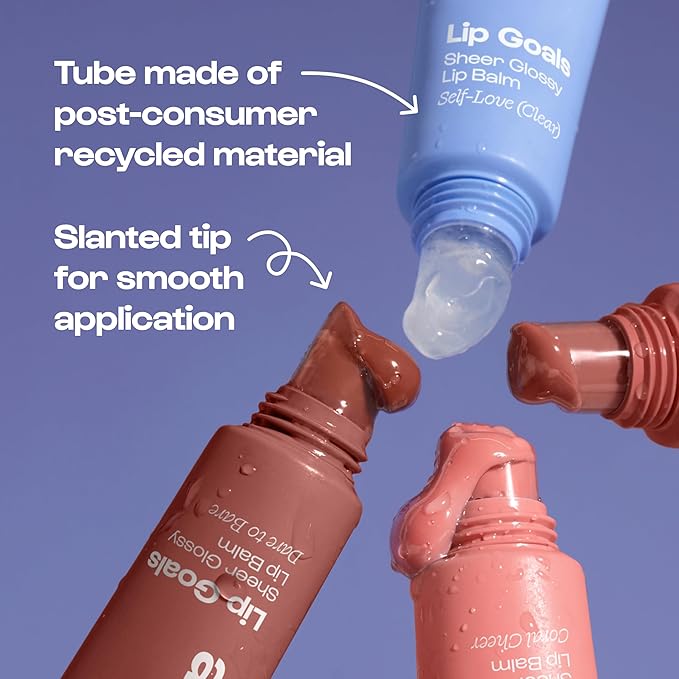 Alleyoop Glossy Lip Balm - Lip Goals, Dare to Bare (Sheer Rosy Brown) - Hydrating & Moisturizing Lip Care for Cracked Lips - Natural Plumping Lip Moisturizer That Smooths, Soothes, & Protects - Vegan-Velvo Beauty