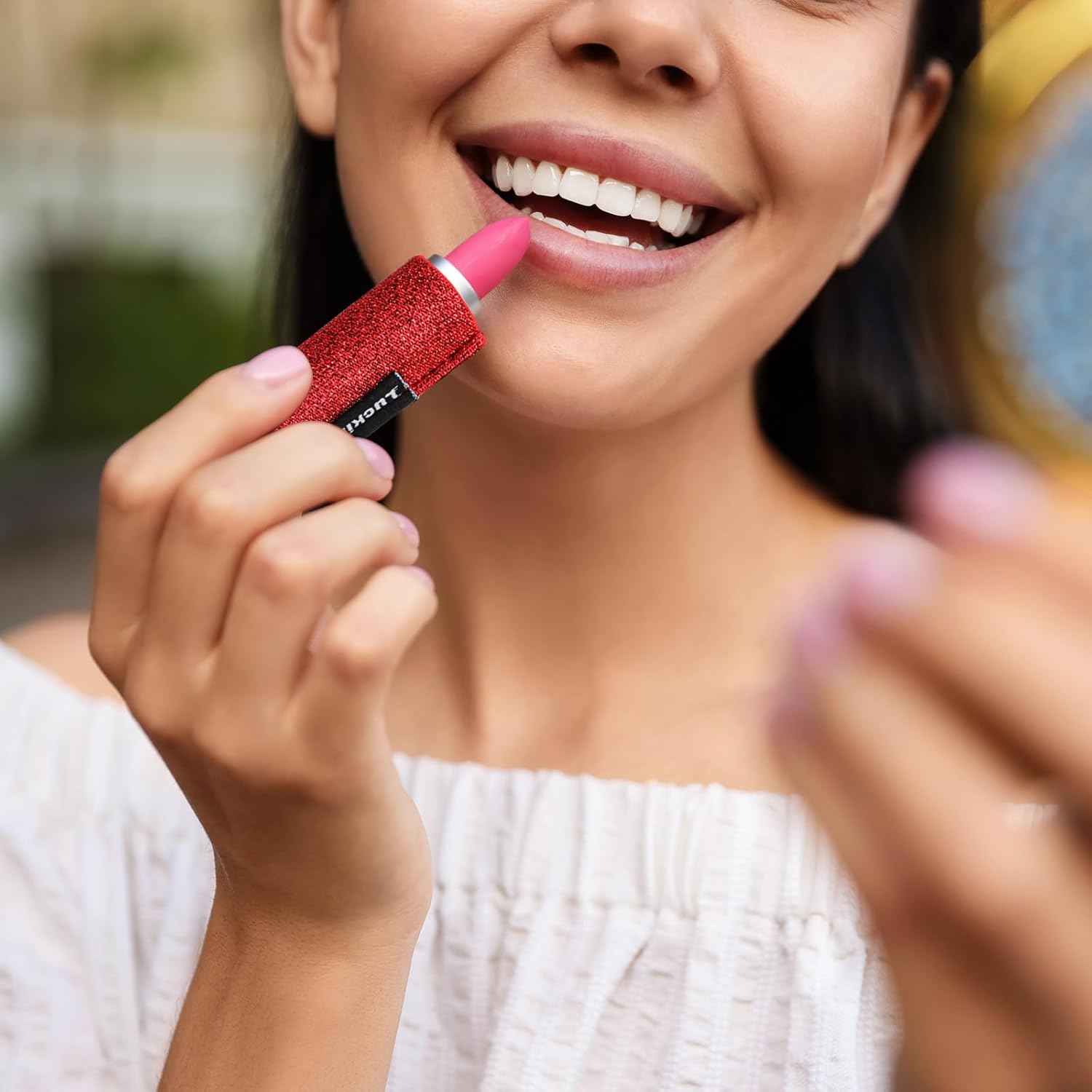 Lip Balm Keychain - Shinny Chapstick & Lipstick Holder - Tight Elastic Holder for Fat & Slim Lip Balms-Velvo Beauty