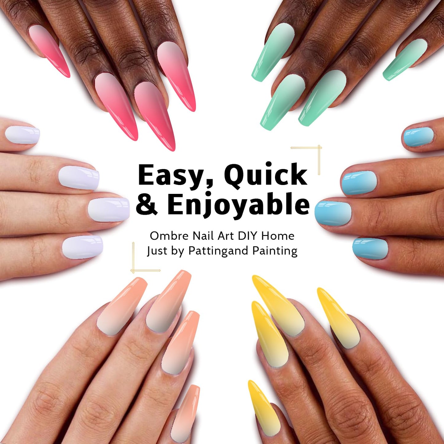 Sponge Pat Paint Nail Gel, Ombre Nails Gradient Gel Nail Blush Blooming Aura Nails Drawing Stripper Floral Painting DIY Nail Art, No Wipe, UV/LED Curing (16 Colors G)-Velvo Beauty