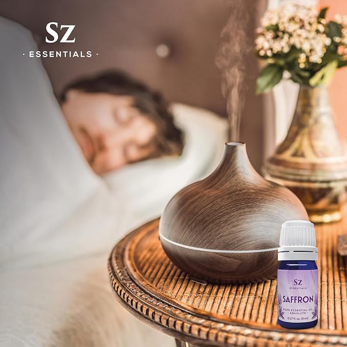 Saffron Essential Oil, 100% Pure, Extracted from Stigmas of The Saffron Flower - Spicy & Floral Scent with Earthy Overtones - Therapeutic Grade & Vegan - 0.17oz (5ml)-Velvo Beauty