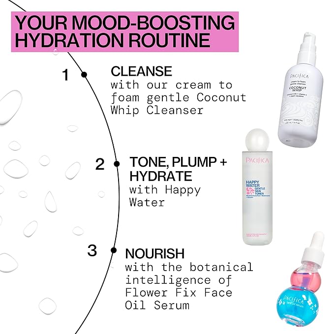 Pacifica Happy Water Hydrating Facial Toner Mist – Vegan Ceramides, Hyaluronic Acid & Electrolytes, Refreshing & Calming for Balanced Skin, Clean Beauty, Vegan, Cruelty-Free, All Skin Types, 4 oz-Velvo Beauty