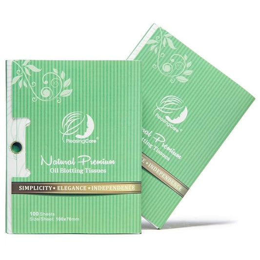 Natural Green Tea Oil Absorbing Tissues - 200 Counts in 2 Pack, Premium Face Oil Blotting Paper - Take 1 Piece Each Time Design - Large 10CM Oil Absorbing Sheets, No Waste and Easy to Carry in Pocket!-Velvo Beauty