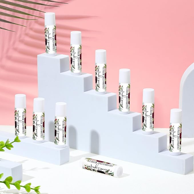 Dunzy 100 Pack Hello Fall Thanksgiving Party Gifts Bulk Lip Balms Favors Employee Appreciation Gifts Thank You Gifts Team Inspirational Gifts for Women Men Coworkers Satff Teachers(Floral)-Velvo Beauty