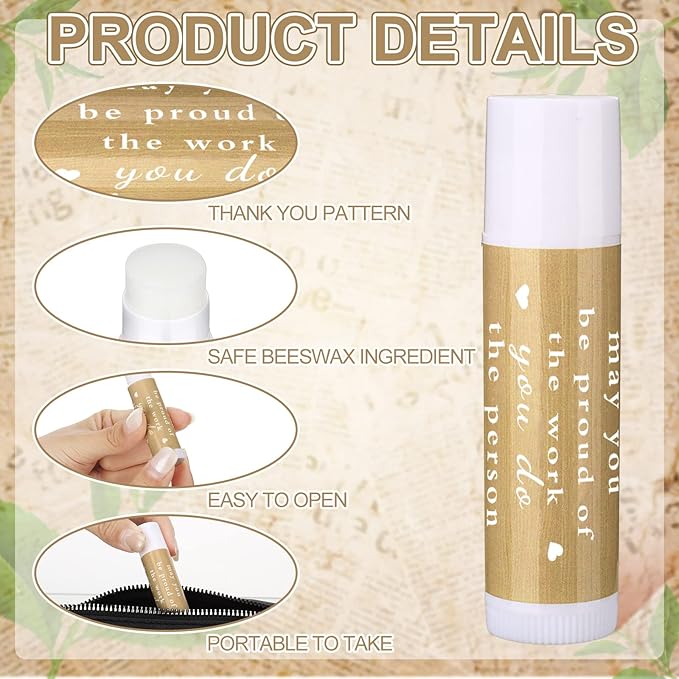 Demissle Thank You Gifts for Coworker Lip Balm Bulk Set Inspirational Appreciation Gifts Leaving Farewell Gifts Vanilla Ingredients Lips Care Products for Friends Teacher Worker Employee (72 Pcs)-Velvo Beauty