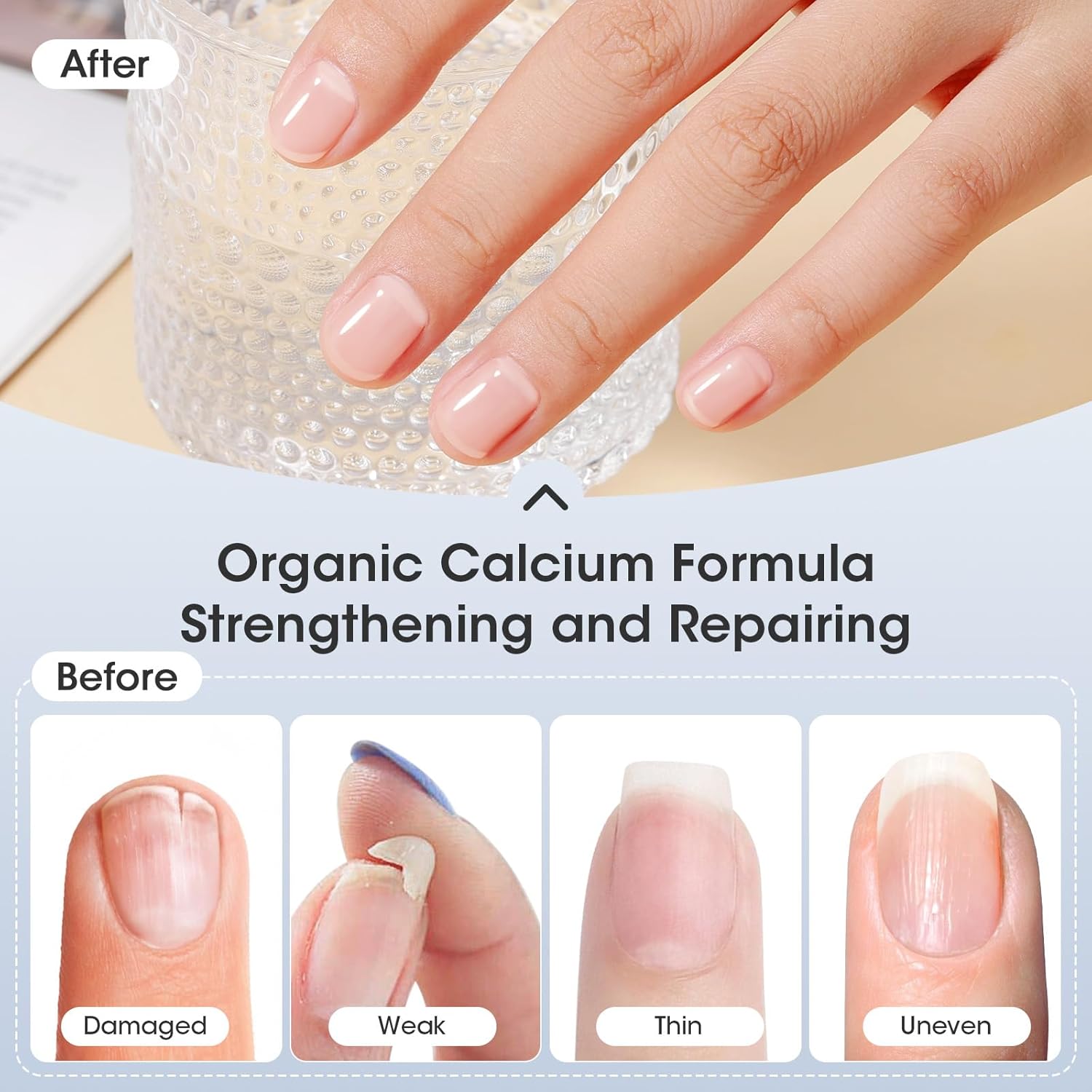 GELLEN Clear Nail Polish Base Coat, Calcium-Formula Nail Base Coat Strengthener Strengthens Nails, Anti-yellowing, Quick Air Dry, No UV Gel, Hema Free, Non-toxic, No Chip, Long Lasting, Protect Nails-Velvo Beauty