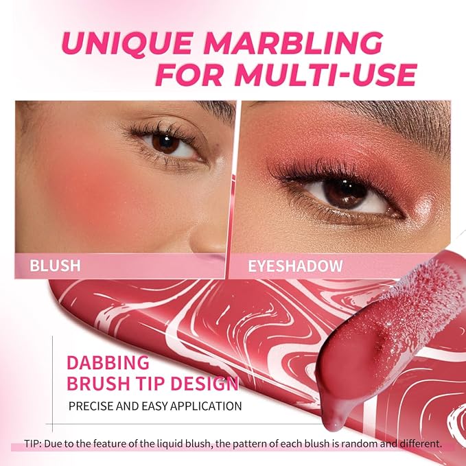 4 Colors Liquid Blush Makeup Kit, Long Lasting Pigmented Natural Matte Face Blush Cream Gel, Lightweight, Blendable, Cruelty Free Women Face Cosmetics Set 4Pcs-Velvo Beauty